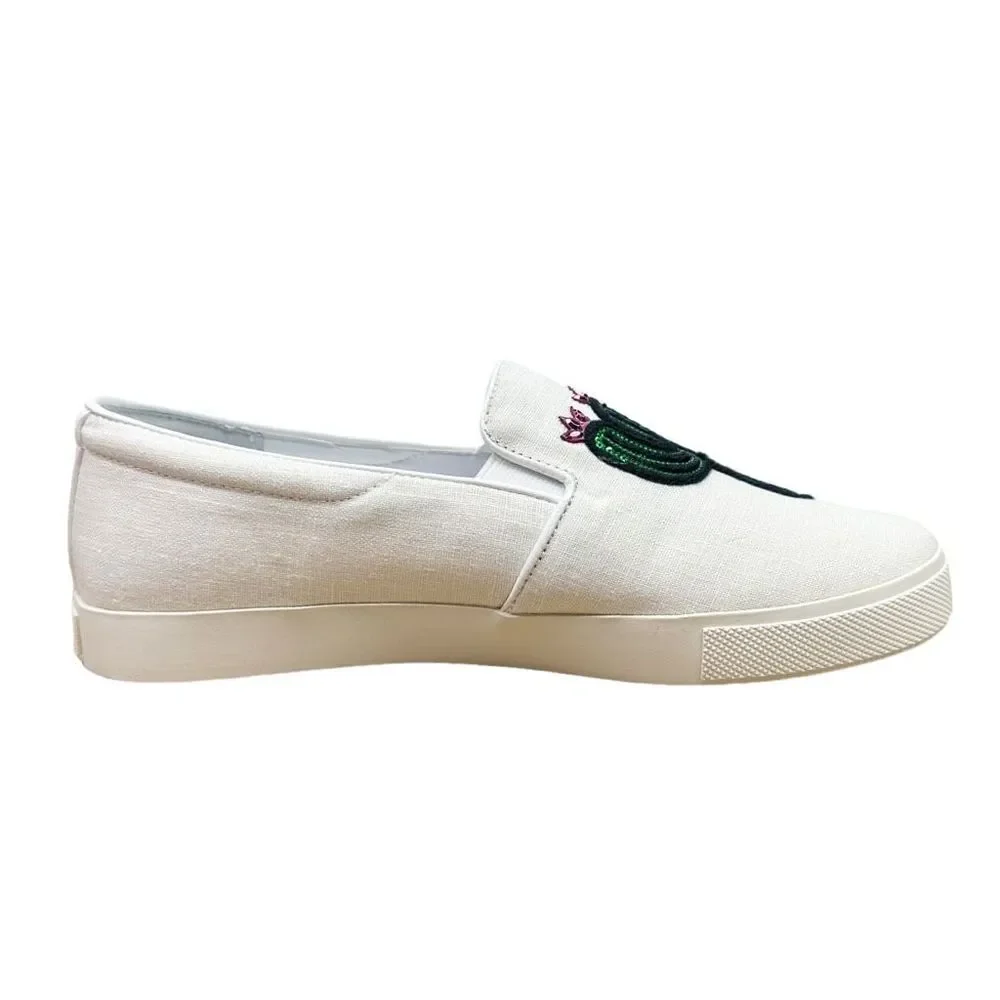 Katy Perry The Kerry Canvas Cactus Applique Slip-On Sneakers - Size 8